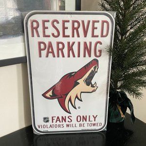 Official NHL - Arizona Coyotes - Plastic Sign 11" x 17" - Reserved Parking